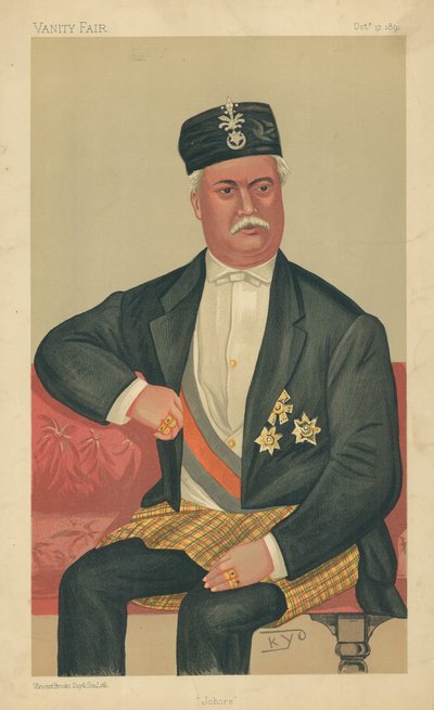 El Sultán de Johore, Johore, 17 de octubre de 1891, caricatura de Vanity Fair de English School
