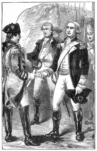 La rendición de Cornwallis, de La historia de Francia, por Emile de Bonnechose, publicado por Ward, Lock and Co, Londres de English School