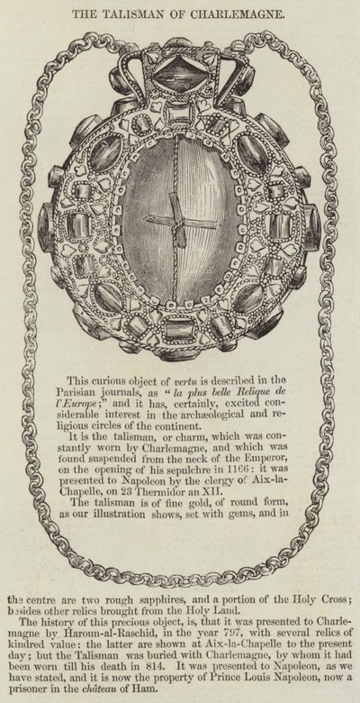 El talismán de Carlomagno (grabado) de English School