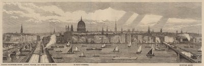 El Terraplén del Támesis en el lado norte del Támesis desde el Palacio de Westminster hasta el Puente de Blackfriars de English School