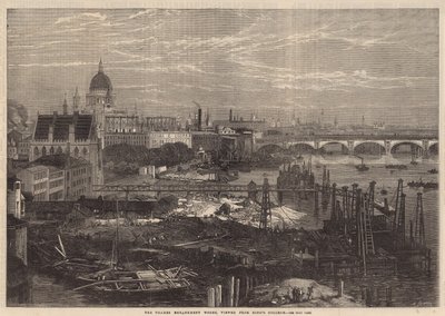 Las obras del Terraplén del Támesis, vistas desde el King