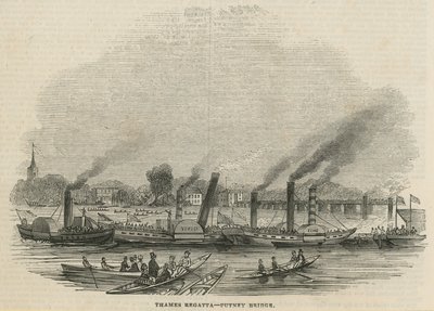 La regata del Támesis en el Puente Putney de English School