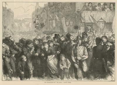 El Día de Acción de Gracias: la multitud: una esquina áspera de English School