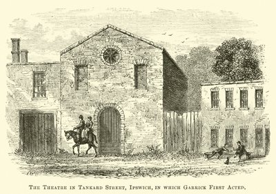 El teatro en Tankard Street, Ipswich, donde Garrick actuó por primera vez de English School