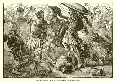 Los tebanos y macedonios en Queronea de English School