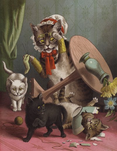 Los tres gatitos (chromolitho) de English School