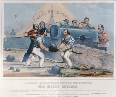 La Venganza del Tigre, campamento de marineros antes de Sebastopol, publicado el 11 de noviembre de 1854 de English School