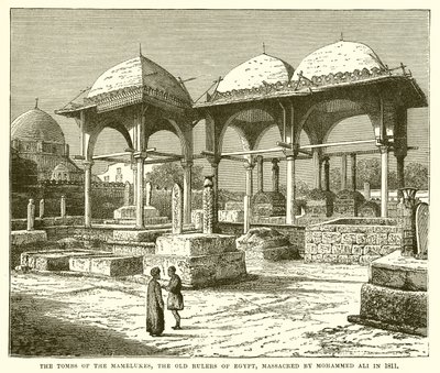 Las tumbas de los mamelucos, los antiguos gobernantes de Egipto, masacrados por Mohammed Ali en 1811 de English School