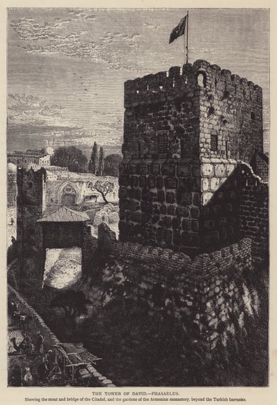 La Torre de David, Fasaelo (grabado) de English School