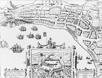La Ciudad y Plataforma de Fayall ganada por el muy Honorable Conde de Cumberland, 2 de septiembre de 1589 de English School