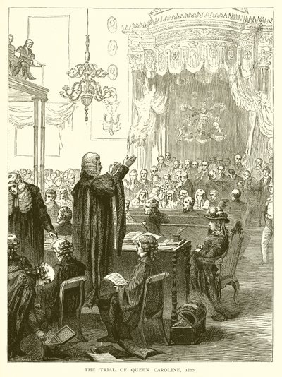 El Juicio de la Reina Carolina, 1820 de English School