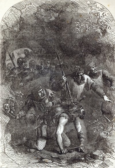 Las Tropas de Lord Montacute en el Pasaje Subterráneo, ilustración de 
