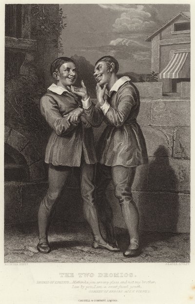 Los dos Dromios, La comedia de los errores, Acto V, Escena I de English School