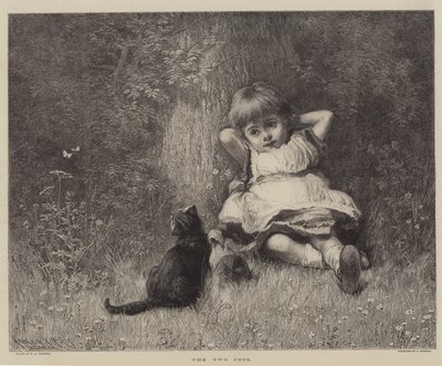 Las Dos Mascotas (grabado) de English School