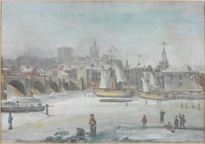 El Puente Tyne - La Gran Helada, 1784 de English School