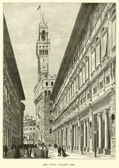 La Galería Uffizi, 1865 de English School