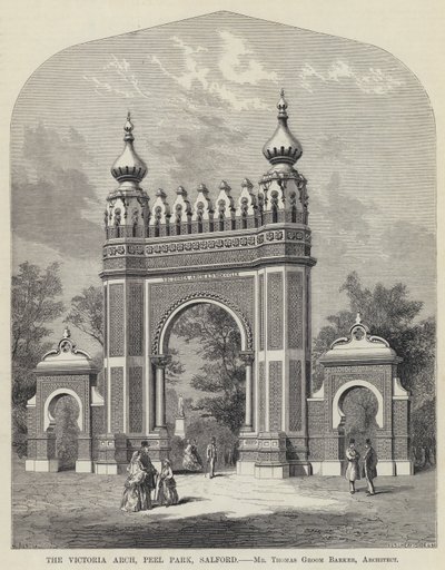 El arco de Victoria, Peel Park, Salford de English School