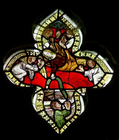 La Virgen deja su cinturón a Santo Tomás en su Asunción, c.1325-50 de English School