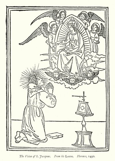 La Visión de San Jacopone, De sus Laudi, Florencia de English School