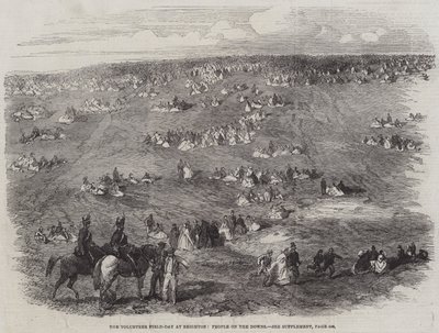 El Día de Campo de los Voluntarios en Brighton, Gente en los Downs de English School