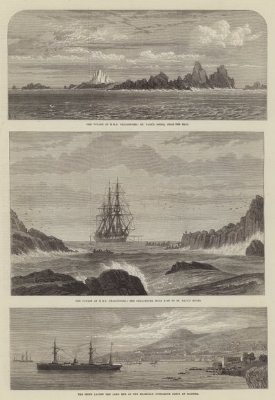 El viaje del HMS Challenger, las rocas de San Pablo, desde el este de English School