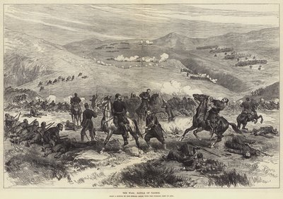 La guerra, batalla de Taghir (grabado) de English School