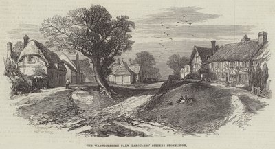 La huelga de los trabajadores agrícolas de Warwickshire, Stoneleigh (grabado) de English School