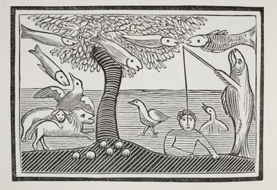 La maravilla del agua, o Los peces señores de la creación, ilustración de Chap-books del siglo XVIII de John Ashton, pub. 1882 de English School