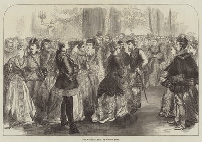 El Baile Waverley en las Salas de Willis (grabado) de English School
