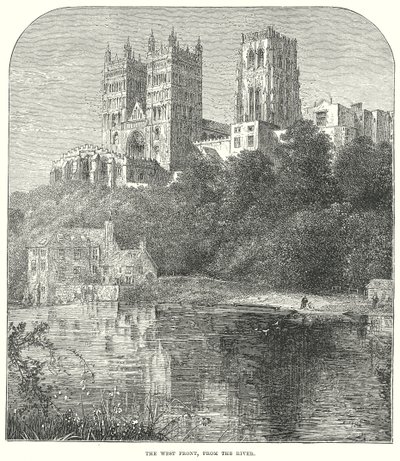 La fachada oeste, desde el río (grabado) de English School