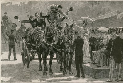 El desfile de caballos de carga del Lunes de Pentecostés en Regents Park; La princesa May presentando las insignias de English School