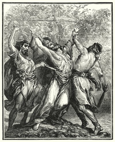Los viñadores malvados (grabado) de English School