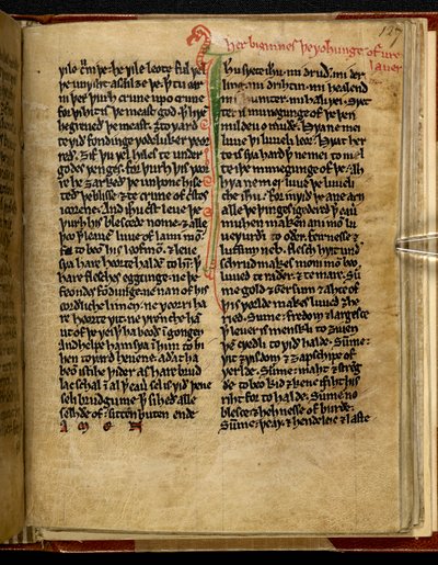 The Wohunge of ure Lauerd, Cotton MS Titus D XVIII, f.127r de English School