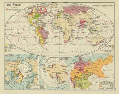 El mundo en 1830 (litografía en color) de English School