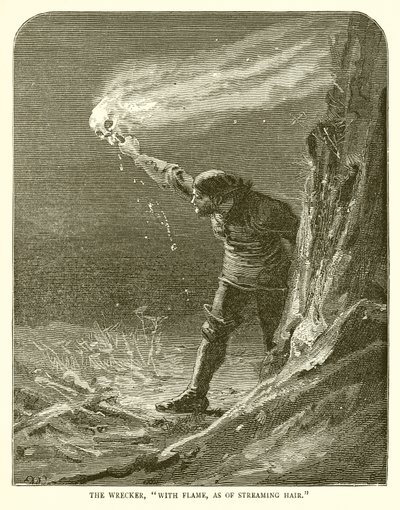 El naufragador, con llama, como de cabello al viento de English School