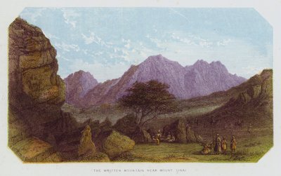 La Montaña Escrita cerca del Monte Sinaí (litografía en color) de English School
