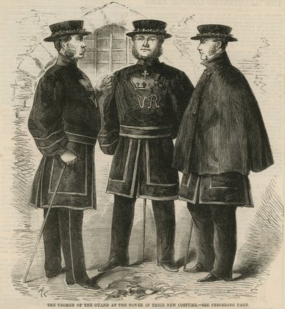 Los Yeomen de la Guardia en la Torre con su nuevo uniforme de English School