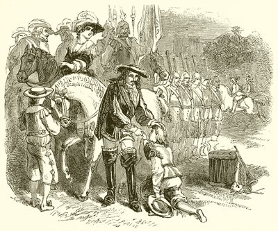 El joven John Churchill solicitando una comisión en uno de los regimientos reales de English School
