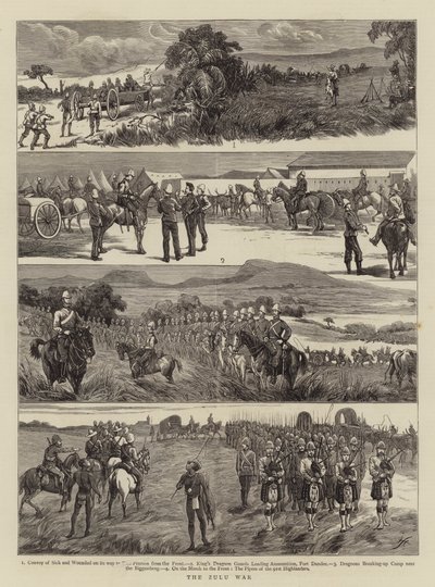 La Guerra Zulú (grabado) de English School
