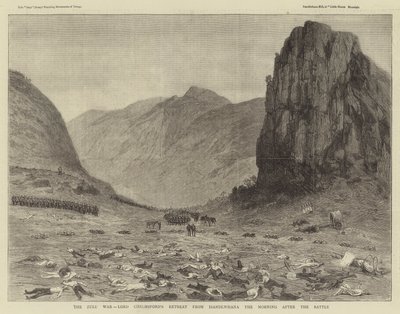 La guerra zulú, la retirada de Lord Chelmsford de Isandlwhana la mañana después de la batalla de English School