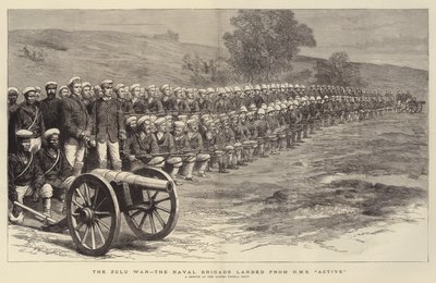 La guerra zulú, la brigada naval desembarcada del HMS "Active" de English School