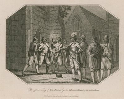 La aprehensión de Guy Fawkes por Sir Thomas Knevet y sus asistentes de English School