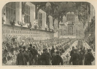 El banquete ofrecido a M Berryer en el Middle Temple Hall de English School