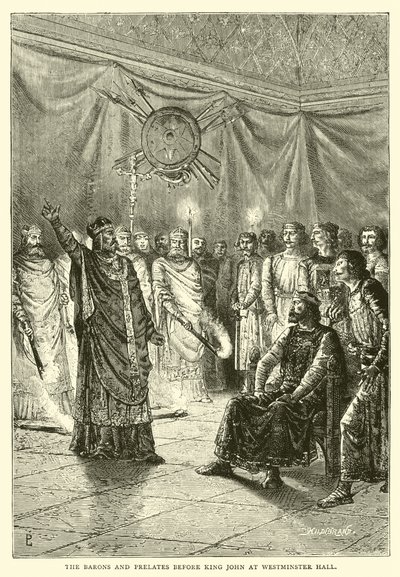 Los barones y prelados ante el Rey Juan en Westminster Hall de English School