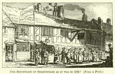 El lugar de nacimiento de Shakespeare como era en 1769 de English School
