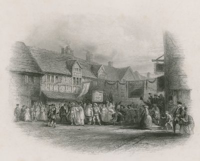 El lugar de nacimiento de Shakespeare con la procesión del jubileo de Garrick de English School