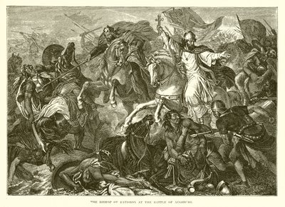 El obispo de Ratisbona en la batalla de Augsburgo de English School