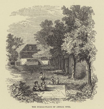 Lugar de entierro de Amelia Opie (grabado) de English School