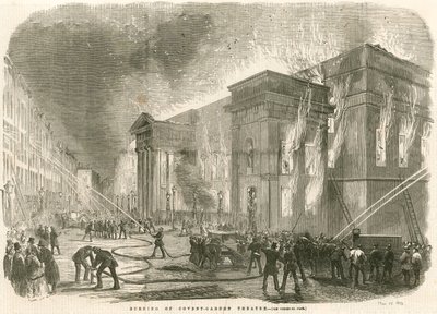 El incendio del Teatro Covent Garden, Londres, en la mañana del 5 de marzo de 1856 de English School