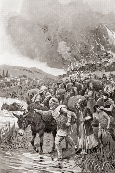 El incendio de Sardes durante la Revuelta Jónica de 498 a.C., de la Historia de las Naciones de Hutchinson, pub.1915 de English School
